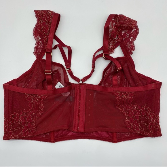 Torrid Women’s Plus Size Red Mesh Lace Bralette & Garter Set Size 1X - Picture 12 of 16